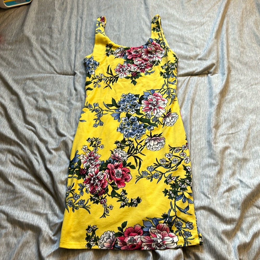 Yellow Floral Mini Dress